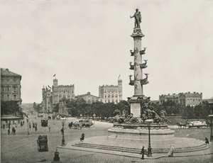 Monumento a Wilhelm von Tegetthoff no Praterstern, Viena, Áustria, 1895. de Unbekannt
