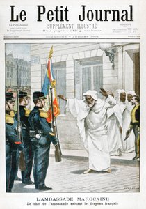 Embaixada marroquina, o embaixador principal saudando a bandeira francesa, 1901 de Unbekannt