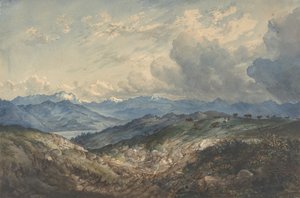 Paisagem montanhosa com aproximação de trovoada, século XIX. de Unbekannt