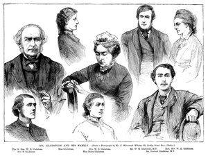 Sr. Gladstone e sua família, século XIX de Unbekannt