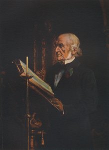 Sr. Gladstone lendo a lição na Igreja Hawarden, c1890s, 1941 de Unbekannt