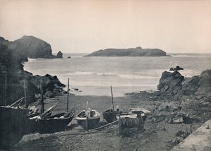 Mullion Cove - Mostrando Ilha Mullion, 1895 de Unbekannt