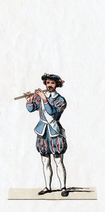 Músico, figurino para peça de Shakespeares, Henrique VIII, século XIX de Unbekannt