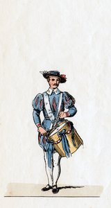 Músico, figurino para peça de Shakespeares, Henrique VIII, século XIX de Unbekannt