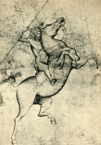 Homem nu, montando um cavalo, início do século XV, 1943. de Unbekannt