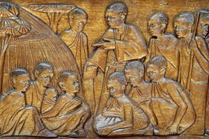Santuário dos mártires católicos de Namugongo, Kampala. Alívio das portas da Igreja, 20160217, Kampala, Uganda de Unbekannt