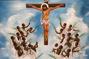 Santuário dos mártires católicos de Namugongo, Kampala. Afresco da Igreja, 20160217, Kampala, Uganda de Unbekannt