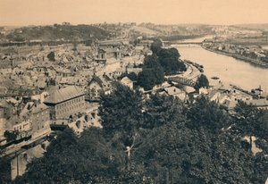 Namur. Vista da cidade e afluência de Sambre e Meuse, c1900 de Unbekannt