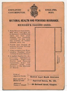 Cartão Nacional de Seguro de Saúde e Pensões: Cartão de Registro de Membro, c1930s de Unbekannt