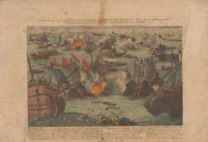 Batalha naval entre a frota russa e otomana no Mar Negro nos dias 28 e 29 de junho de 1788, 1788. de Unbekannt