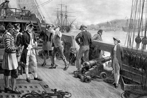 Nelsons em primeiro lugar na Marinha, Chatham, 1771 de Unbekannt