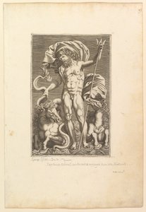 Netuno entre dois cavalos-marinhos, ca. 1560-80. de Unbekannt