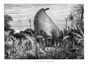 Cabana nativa da Nova Caledônia, sudoeste do Pacífico, 1877 de Unbekannt