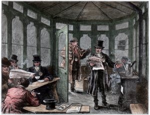 Newley erigiu abrigo e abrigo para taxistas, c1820-1870 de Unbekannt