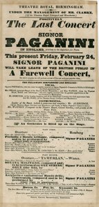 Niccolo Paganini - playbill de Unbekannt