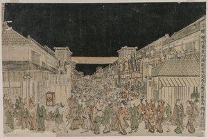 Cena noturna, Rua dos teatros, final dos anos 1700 e início de 18002. de Unbekannt