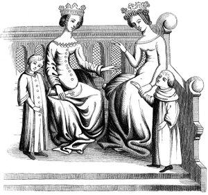 Mulheres e crianças nobres, século XIV 1849 de Unbekannt