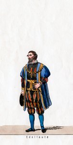 Nobleman, figurino para peça de Shakespeares, Henrique VIII, século XIX de Unbekannt