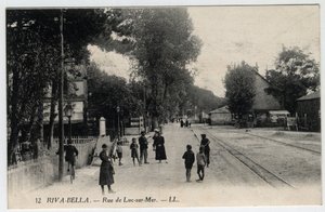 Normandia, Calvados (14), Ouistreham: vista da rua de Luc sur Mer em Riva Bella (Riva-Bella) - Cartão postal no final do século XIX - início do século XX de Unbekannt