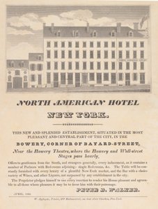 North American Hotel, Nova York, abril de 1832. de Unbekannt