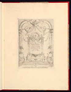 Novo livro de princípios de ornamentos particularmente para encontrar um número infinito de formas que dependem, de acordo com os desenhos de Gillot. Peintre du Roy, gravada por Huquier; página de rosto de Unbekannt