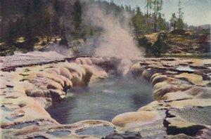 Gêiser oblongo, parque de Yellowstone, 1916 de Unbekannt