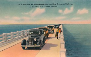 Fora para o mar sem enjôo, nova estrada no exterior para Key West, Flórida, c1940s de Unbekannt
