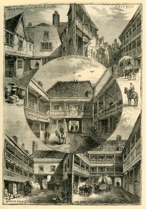 Pousadas antigas em Southwark, c1878. de Unbekannt