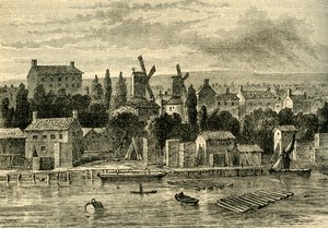 Moinhos de vento velhos em Lambeth, por volta de 1750, c1878. de Unbekannt