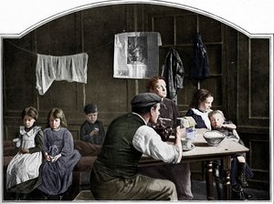 Quarto antigo em Slumland, Londres, c1900 1901 de Unbekannt