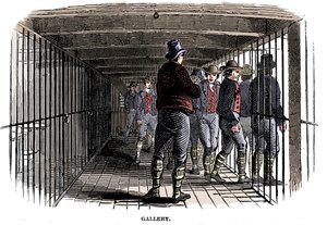 A bordo de um casco da prisão, 1848 de Unbekannt