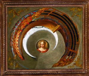 Ilusões Ópticas Pintura anamórfica de um navio, c 1744-1774 de Unbekannt