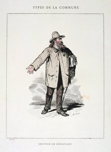 Orador do bulevar, comuna de Paris, 1871 de Unbekannt