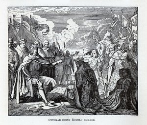 Ottokar presta homenagem a Rudolf, 1882 de Unbekannt