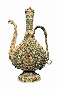 Arte otomana: jarro de ouro, incrustado com pedras preciosas. Ourivesaria do século XVII. de Unbekannt
