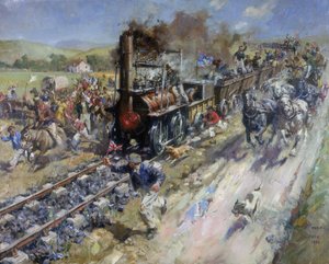 Inauguração da primeira estação pública de Stockton e Darlington Railway de Unbekannt