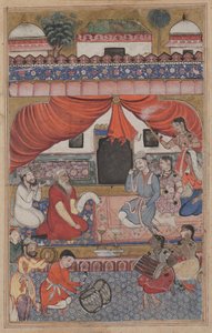 Página de Contos de um papagaio Tuti-nama: Trigésima terceira noite: Preparação para o casamento ..., c. 156 de Unbekannt