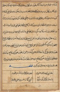 Página de Contos de um Papagaio Tuti-nama: página de texto, c. 1560. de Unbekannt