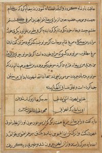 Página de Contos de um Papagaio Tuti-nama: página de texto, c. 1560. de Unbekannt