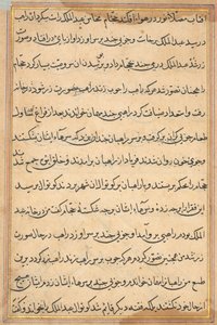 Página de Contos de um Papagaio Tuti-nama: página de texto, c. 1560. de Unbekannt