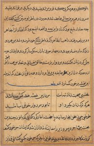 Página de Contos de um Papagaio Tuti-nama: página de texto, c. 1560. de Unbekannt