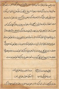 Página de Contos de um Papagaio Tuti-nama: página de texto, c. 1560. de Unbekannt