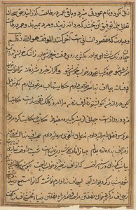 Página de Contos de um Papagaio Tuti-nama: página de texto, c. 1560. de Unbekannt