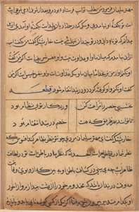Página de Contos de um Papagaio Tuti-nama: página de texto, c. 1560. de Unbekannt