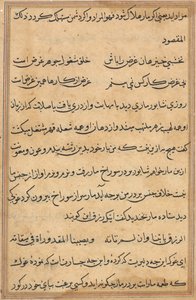 Página de Contos de um Papagaio Tuti-nama: página de texto, c. 1560. de Unbekannt