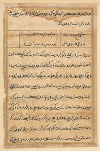 Página de Contos de um Papagaio Tuti-nama: página de texto, c. 1560. de Unbekannt
