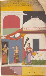 Página de uma guirlanda de modos musicais dispersos da série Ragamala, ca. 1710 de Unbekannt
