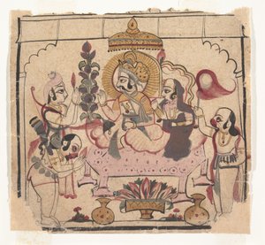 Página de um Ramayana Disperso: História de Rama, ca. meados do século XVIII. de Unbekannt