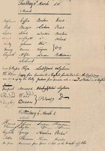 Página do livro de chegadas e perdas em Lloyds, 1774, 1928 de Unbekannt