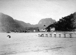Pago Pago Harbour, na ilha de Tutuila, Samoa Americana, 1889 de Unbekannt